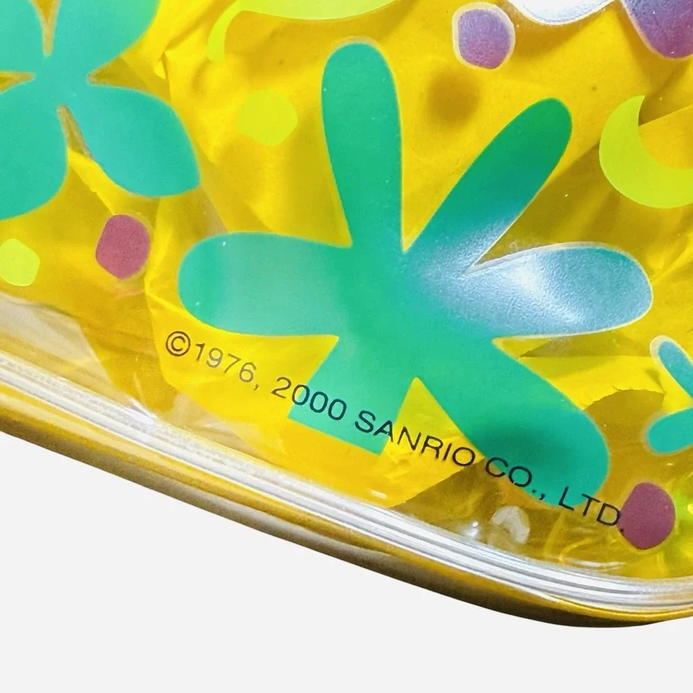 Sanrio Hello Kitty Vintage 2000 Clear Yellow PVC Cosmetic Bag Pouch Y2K